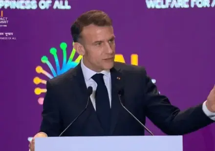 Emmanuel-Macron-at-Delhi-AI-Summit-2026