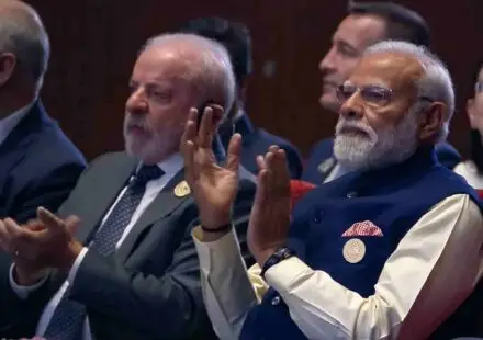 Prime Minister Narendra Modi with Brazil President Luiz Inácio Lula da Silva