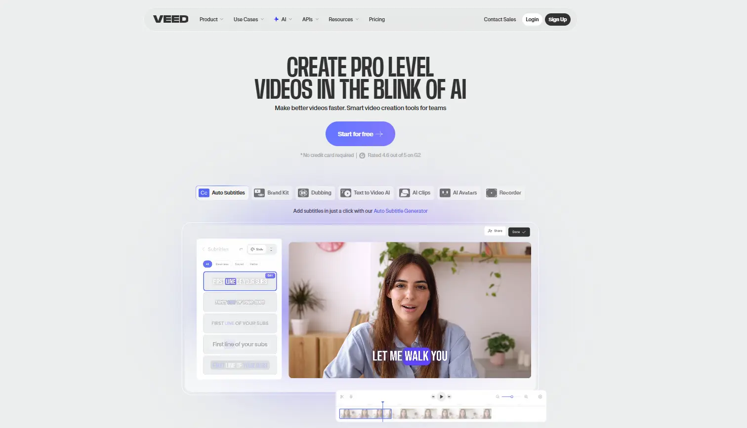 VEED video editing tool adding captions and effects automatically 1